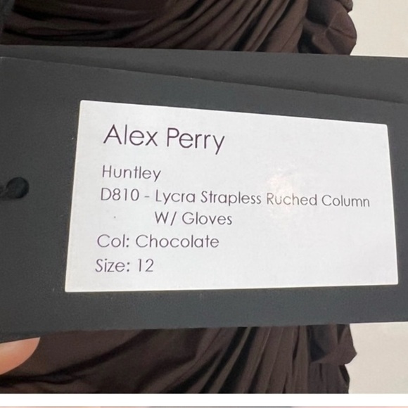 Alex Perry Huntley Gown ruched maxi dress with Gloves size US 8 Worn once - Picture 5 of 12